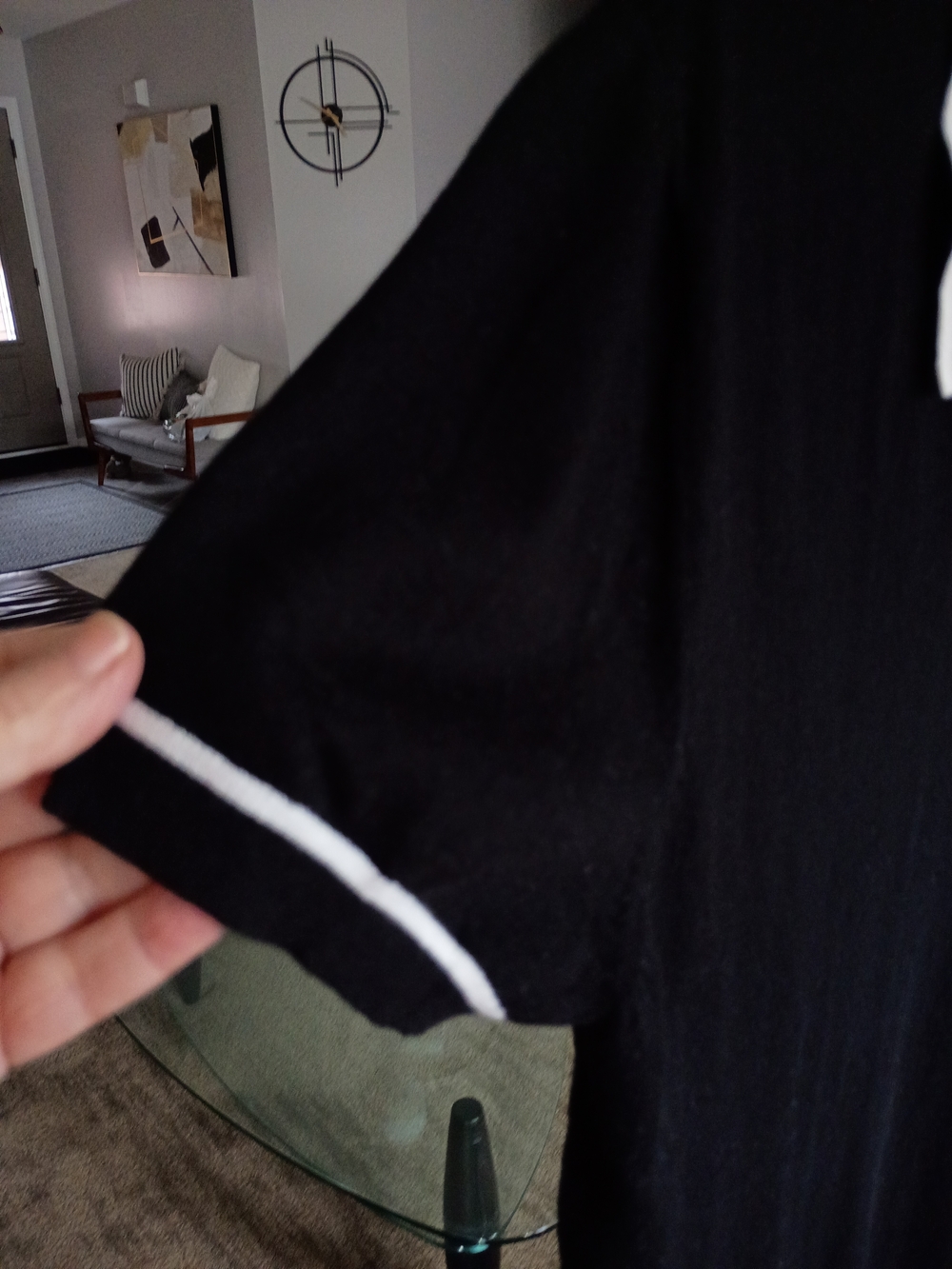 jf j.ferrar Black Polo with White Trim - Picture 5 of 9